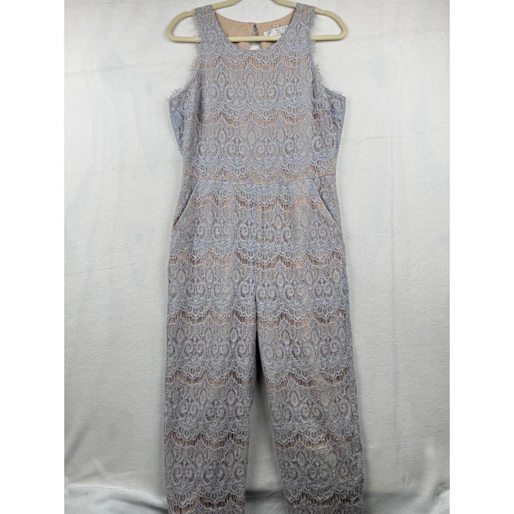 LC Lauren Conrad Runway Lace Jumpsuit‎ Size 10 Sleeveless Wedding Guest Party
